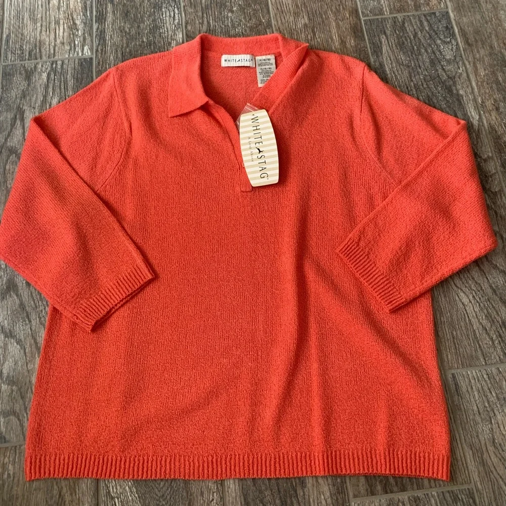 NEW white stag orange sweater